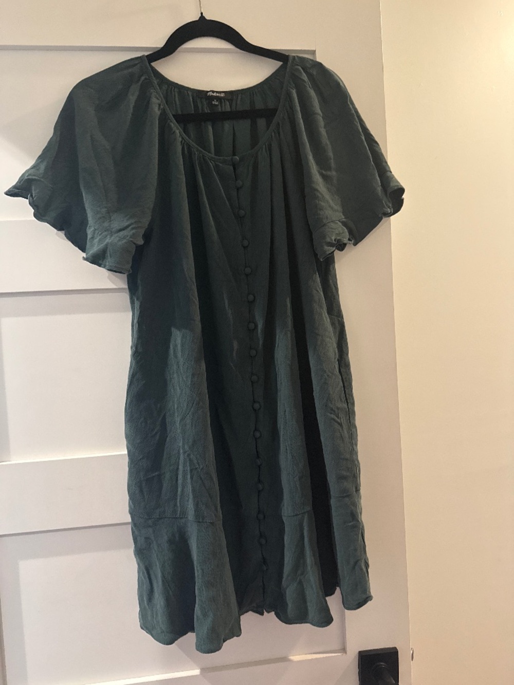 Madewell Lusterweave Mini Dress Green Medium